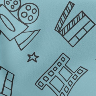 Camera Print Film Lightweight Cotton Poplin