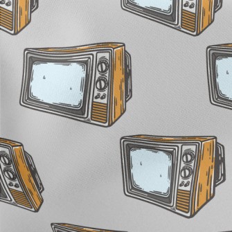 Antique Old TV Lightweight Cotton Poplin