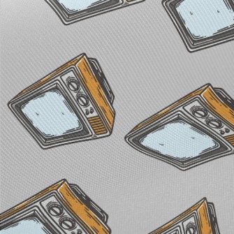 Antique Old TV Midweight Cotton Poplin