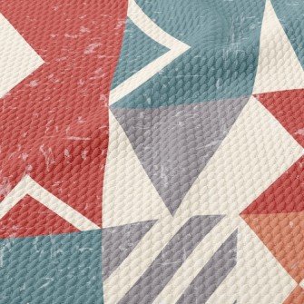 Retro Mottled Geometric Patter Birdseye Piqué