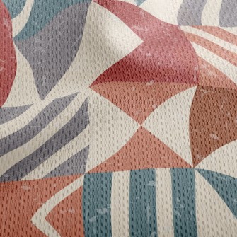 Retro Mottled Geometric Patter Athletic Mesh Flat Back