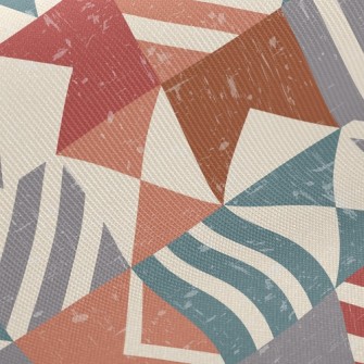 Retro Mottled Geometric Patter Twill