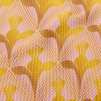 Golden Magic Flower Birdseye Piqué