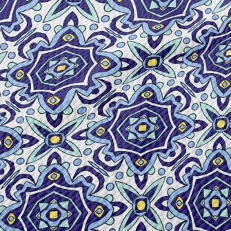 Portuguese Traditional Tiles Birdseye Piqué