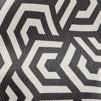 Black And White Hypnotic Maze Standard Corduroy