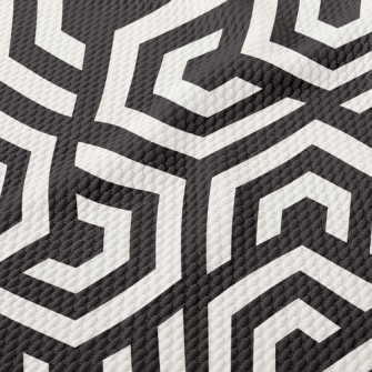 Black And White Hypnotic Maze Birdseye Piqué