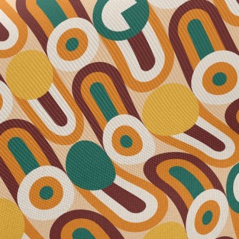 Circle Wavy Lines Twill