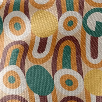 Circle Wavy Lines Waterproof Canvas