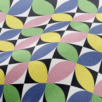 Black And White Grid Texture Performance Linen