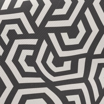 Black And White Hypnotic Maze Twill