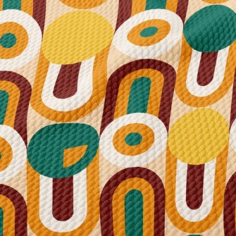 Circle Wavy Lines Birdseye Piqué