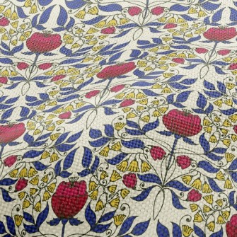 Bright Flower Tiles Performance Linen
