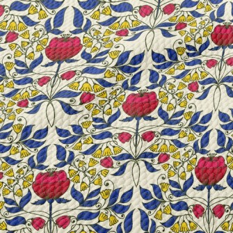 Bright Flower Tiles Birdseye Piqué