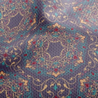 Arabic Colorful Pattern Athletic Mesh Flat Back