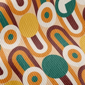 Circle Wavy Lines Standard Corduroy