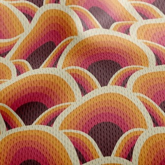 Stacked Semicircle Plot Athletic Mesh Flat Back