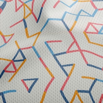 Geometric Splicing Lines Athletic Mesh Flat Back