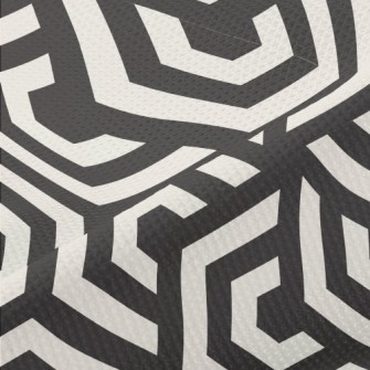 Black And White Hypnotic Maze Piqué