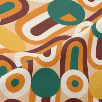 Circle Wavy Lines Piqué