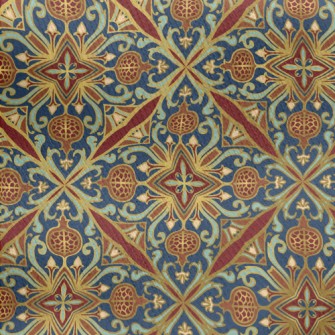 Oriental Nostalgic Pattern Jersey Backed Fleece