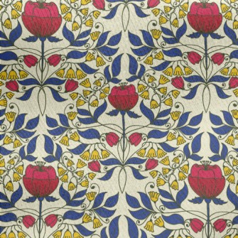 Bright Flower Tiles Jersey Backed Fleece