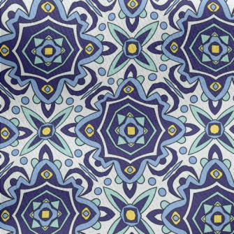 Portuguese Traditional Tiles Jersey Backed Fleece