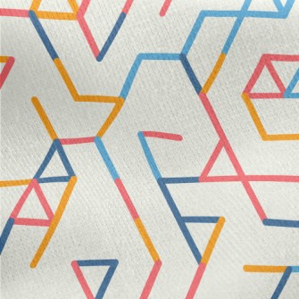 Geometric Splicing Lines Jersey Backed Fleece