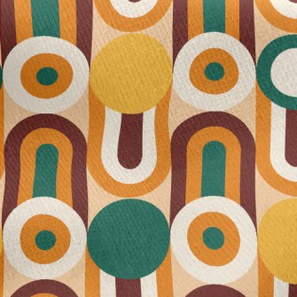 Circle Wavy Lines Jersey Backed Fleece