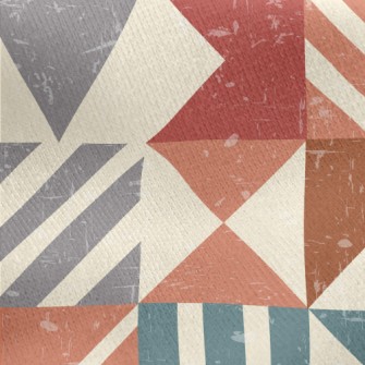 Retro Mottled Geometric Patter Jersey Backed Fleece