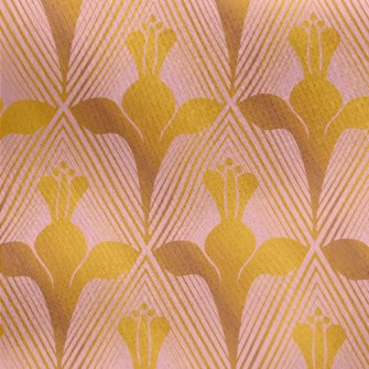Golden Magic Flower Jersey Backed Fleece