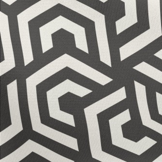 Black And White Hypnotic Maze Pongee