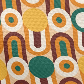 Circle Wavy Lines Pongee