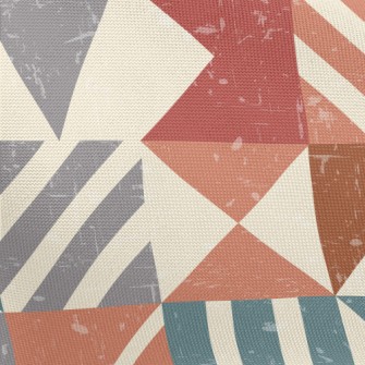 Retro Mottled Geometric Patter Pongee