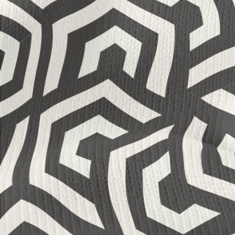 Black And White Hypnotic Maze Stretch Jersey