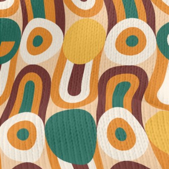 Circle Wavy Lines Stretch Jersey