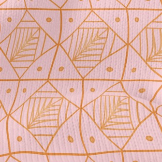 Lines Circle Leaves Stretch Jersey