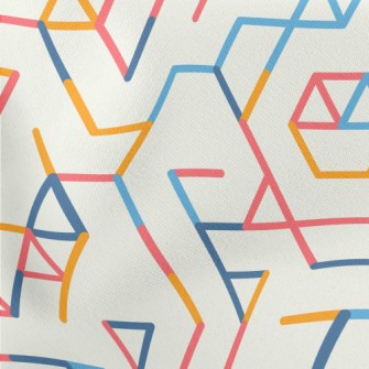Geometric Splicing Lines Lightweight Cotton Poplin