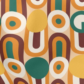 Circle Wavy Lines Lightweight Cotton Poplin