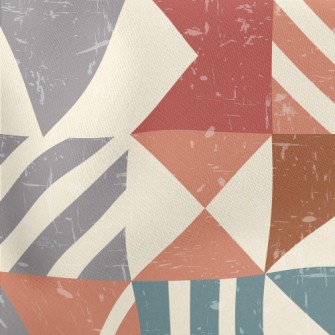 Retro Mottled Geometric Patter Lightweight Cotton Poplin
