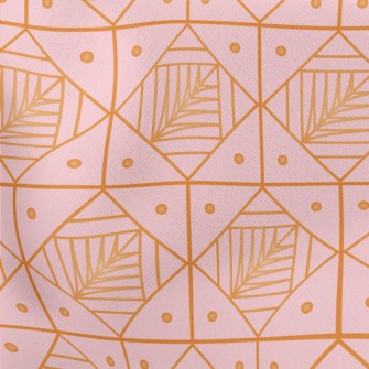Lines Circle Leaves Lightweight Cotton Poplin