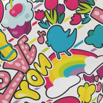 I Love You Huahua World Midweight Cotton Poplin