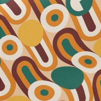 Circle Wavy Lines Midweight Cotton Poplin