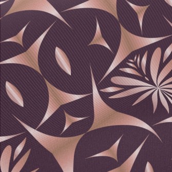 Shiny Geometric Flower Midweight Cotton Poplin