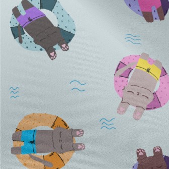 Cat Relaxing On Swimming Ring Chiffon