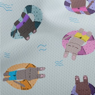 Cat Relaxing On Swimming Ring Athletic Mesh Flat Back