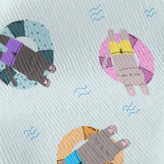 Cat Relaxing On Swimming Ring Standard Corduroy