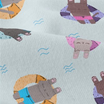 Cat Relaxing On Swimming Ring Modern Jersey