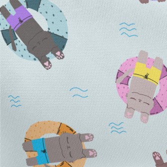 Cat Relaxing On Swimming Ring Pongee