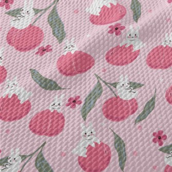 Peach Rabbit Birdseye Piqué