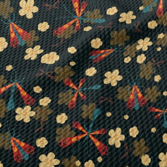 Flowers, Grass, Insects Birdseye Piqué